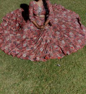 Red Floral Lehenga Choli Set