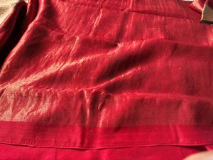 Elegant Red Raw Mango Chanderi saree