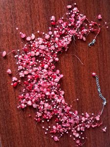 Red And Pink Beaded Neck Choker