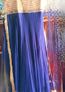 Blue Gown Suit With Dupatta