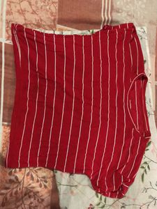 Red Color Crop Top