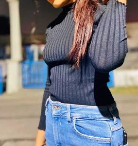 Stylish Black Knit Top