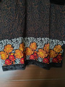 Elegant Black embroidered winter Kurta (xl)