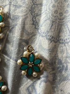 Teal &amp; Pearl Jewelry Set