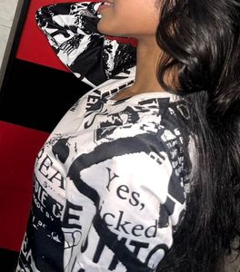 Black and White Typographic Top