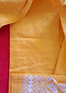 FBB Brand &#39;SRISHTI&#39; Embroidered Yellow Kurti Top