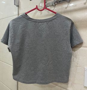 Souled Store Grey Crop tshirt