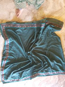 Green Lace Border Saree
