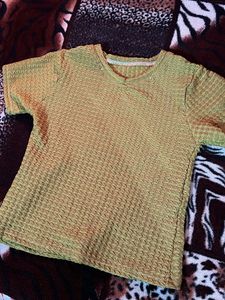 Olive Green Textured Top