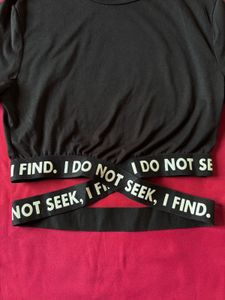 Designer Waist Black Crop Top
