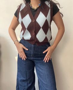 Button Up Sweater Vest