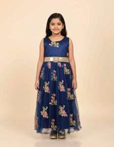 Girls' Navy Floral Dress