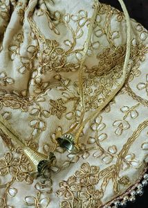 Gold Embroidered Potli Bag