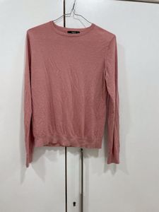 MANGO brand Pink Knit Long Sleeve Top