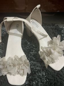 Elegant White Floral Heels
