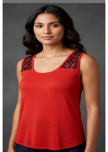 Red Sleeveless Top