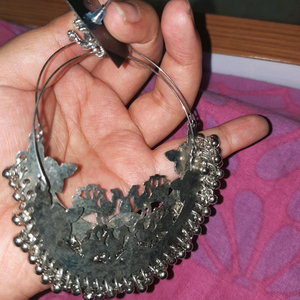 Oxidized Silver Earring