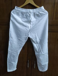 White Cotton Trousers - Size L