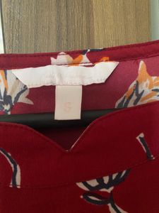 Red Floral Printed Top