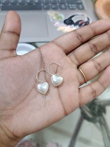 Heart Pearl Drop Earrings