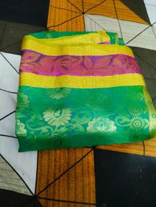 Green &amp; Gold Saree