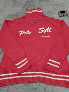 Polo sylt Red Knit Pullover Sweater