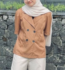 Brown Korean Blazer Top