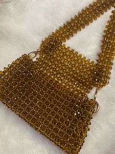 Handmade Brown Beaded Bag