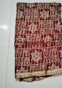 Elegant Maroon Bandani Saree