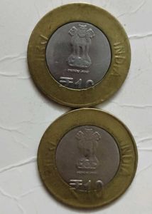Old Rare Coin Of 10 Rs. 2 Pcs.