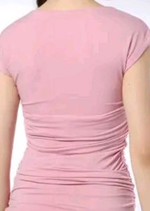 H&amp;M Pink Ruched Bodycon Mini Dress