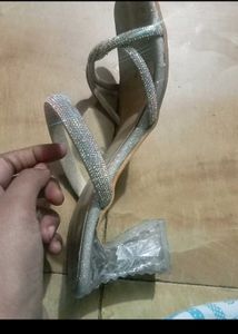 Skywell Silver Rhinestone Heels - Size 7