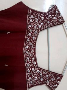 Embroidered Maroon Dress