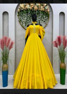 Elegant Yellow Ethnic Gown