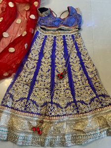 Beautiful Blue N Red Lehnga