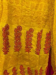 Yellow Printed Kurta Set