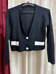 Korean Black Cardigan Sweater