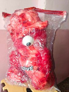 Pink Teddy Bear with LOVE Heart