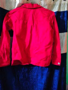 Red Button-Down Jacket
