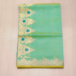 Elegant sea  Green Cotton Saree