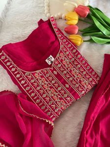 Pink Embroidered Kurta Set
