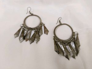 Boho Style Dome Jhumkas with Hoop Base