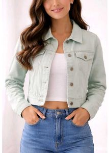 Mint Green Denim Jacket