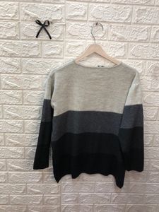 Striped Knit Pullover Sweater