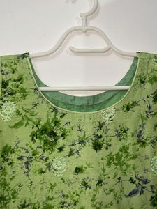 Green Floral Kurta set