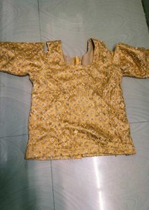 Multi Colour Net Big Border Girl Crop Top