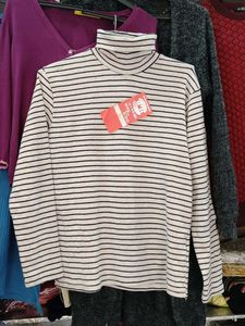 Striped Turtleneck Top