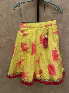 Embroidered Yellow Pink Babygirl Lehenga