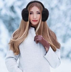 Faux Fur Black Ear Warmers