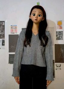 V Neck Dark Grey Sweater